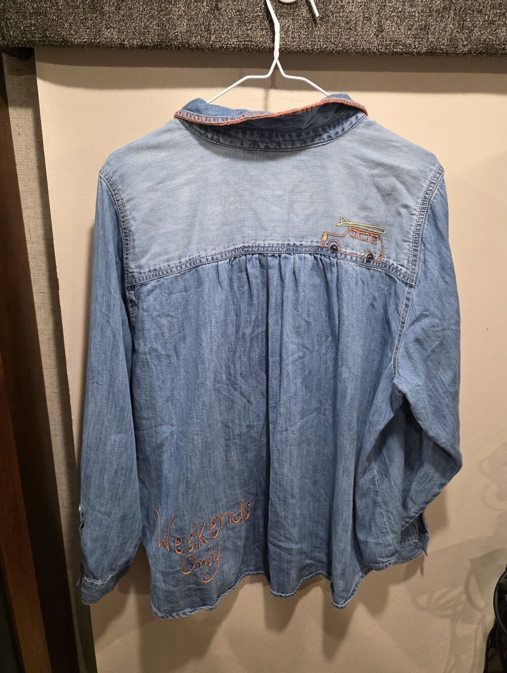 Pilcro Embroidered Denim Shirt - Picture 2 of 3